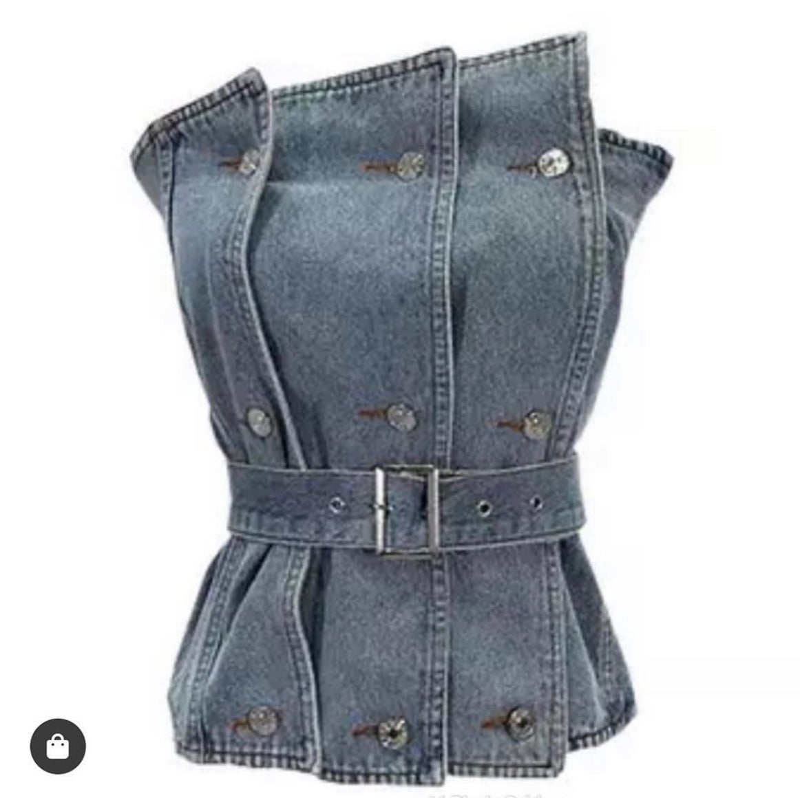 Button Me Denim Top